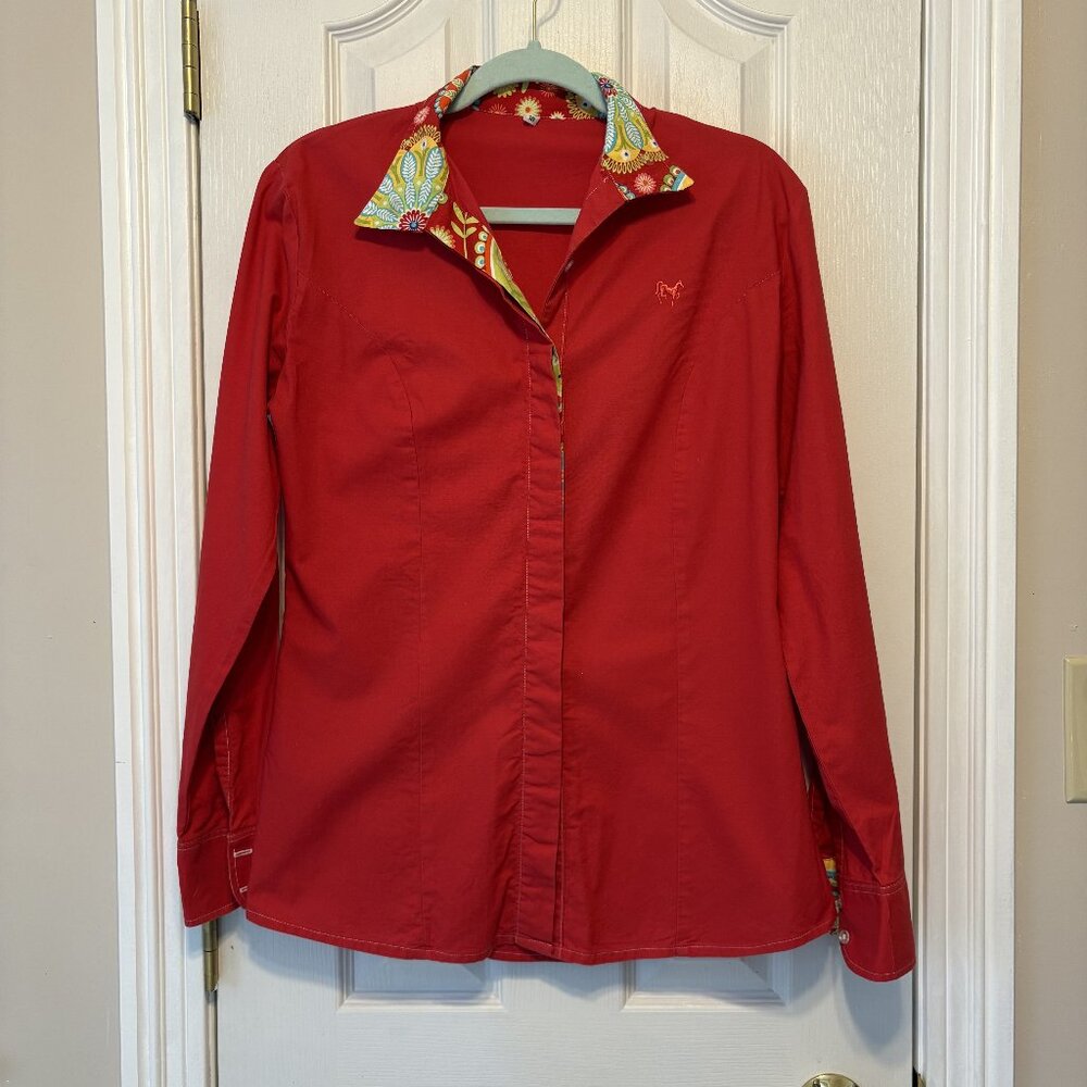 Middy N Me Button Up Equestrian Top Women Size 10